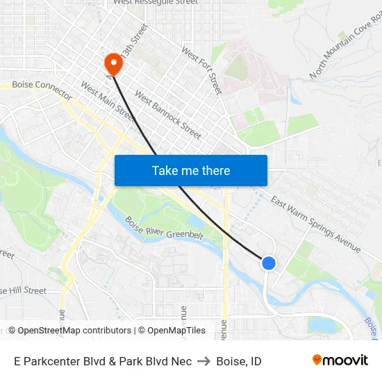 E Parkcenter Blvd & Park Blvd Nec to Boise, ID map