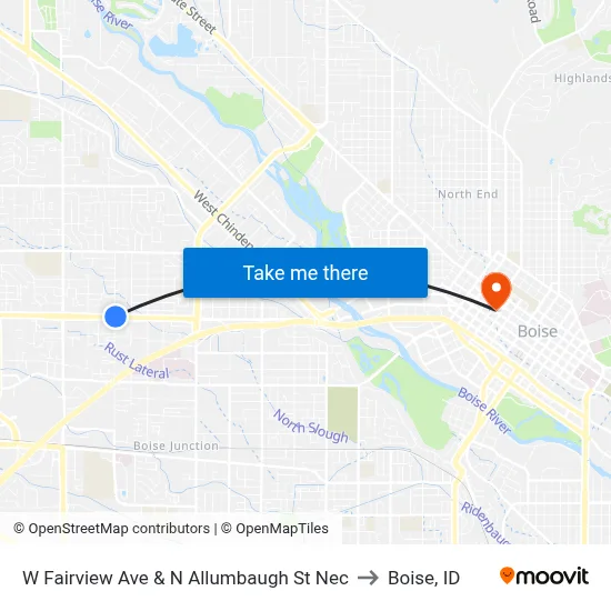 W Fairview Ave & N Allumbaugh St Nec to Boise, ID map