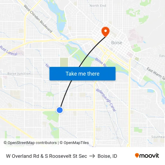 W Overland Rd & S Roosevelt St Sec to Boise, ID map