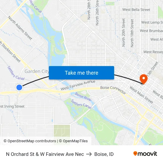 N Orchard St & W Fairview Ave Nec to Boise, ID map