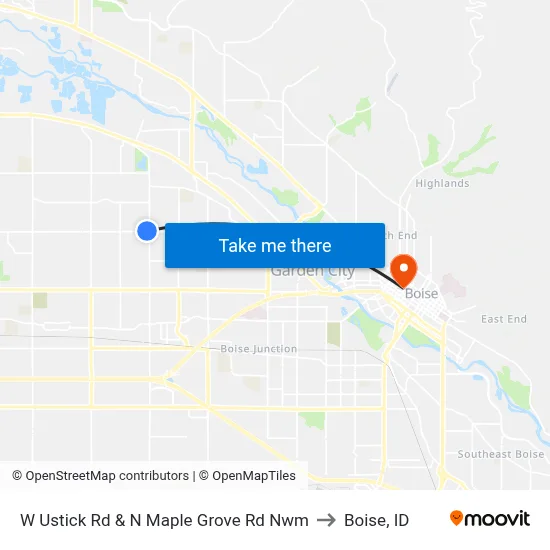 W Ustick Rd & N Maple Grove Rd Nwm to Boise, ID map
