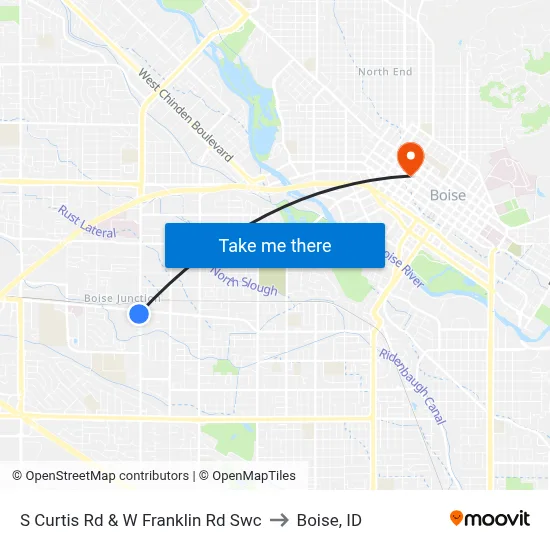 S Curtis Rd & W Franklin Rd Swc to Boise, ID map