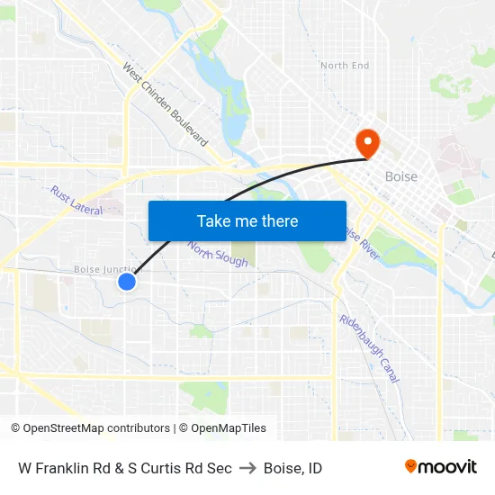 W Franklin Rd & S Curtis Rd Sec to Boise, ID map