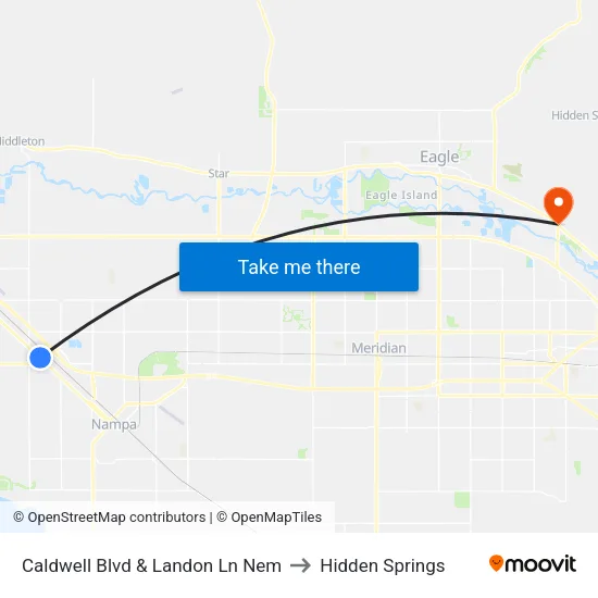 Caldwell Blvd & Landon Ln Nem to Hidden Springs map