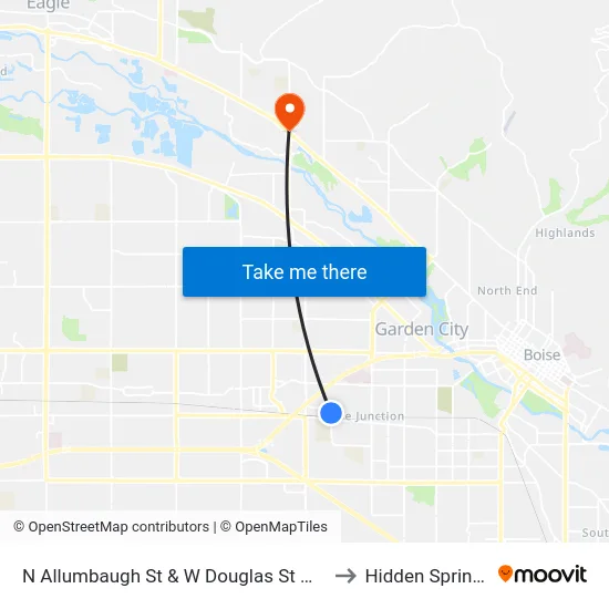 N Allumbaugh St & W Douglas St Nec to Hidden Springs map