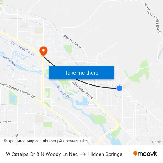 W Catalpa Dr & N Woody Ln Nec to Hidden Springs map