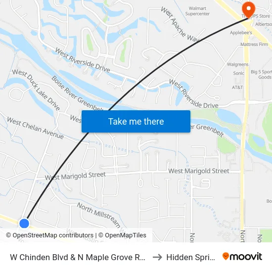 W Chinden Blvd & N Maple Grove Rd Nec to Hidden Springs map