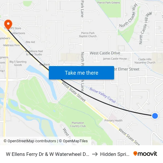 W Ellens Ferry Dr & W Waterwheel Dr Nwc to Hidden Springs map
