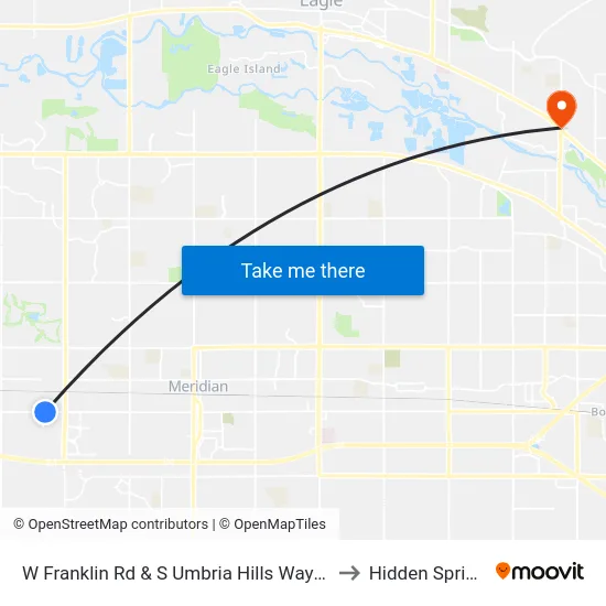 W Franklin Rd & S Umbria Hills Way Swc to Hidden Springs map