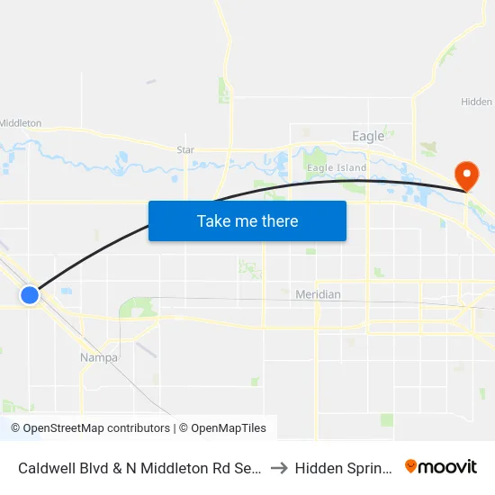 Caldwell Blvd & N Middleton Rd Sem to Hidden Springs map