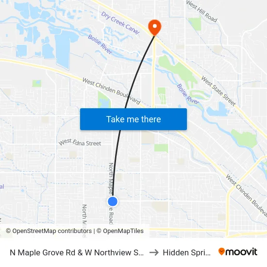 N Maple Grove Rd & W Northview St Sec to Hidden Springs map