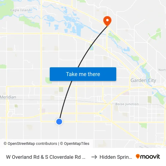 W Overland Rd & S Cloverdale Rd Nec to Hidden Springs map