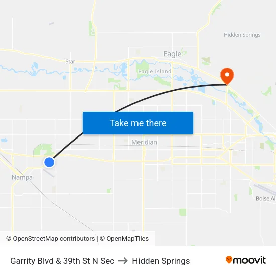 Garrity Blvd & 39th St N Sec to Hidden Springs map