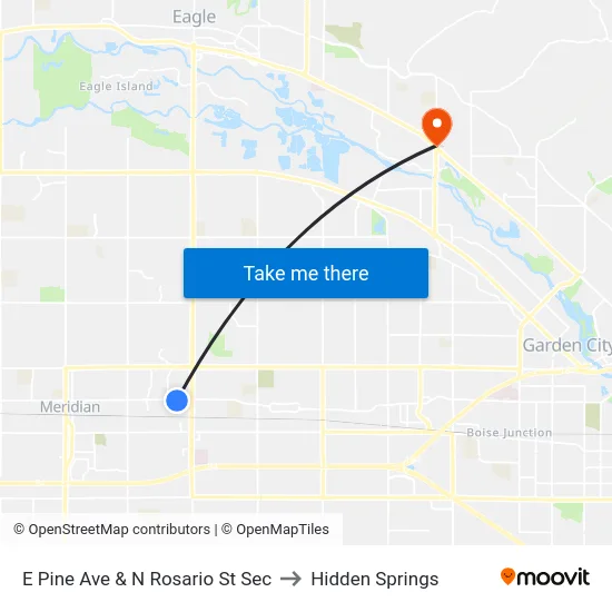 E Pine Ave & N Rosario St Sec to Hidden Springs map