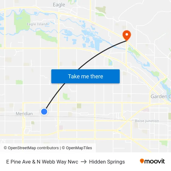 E Pine Ave & N Webb Way Nwc to Hidden Springs map