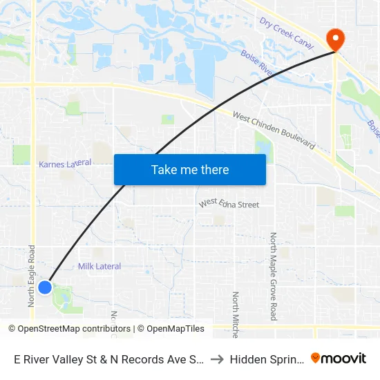 E River Valley St & N Records Ave Swm to Hidden Springs map