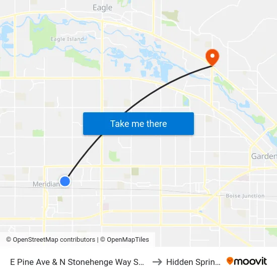 E Pine Ave & N Stonehenge Way Swm to Hidden Springs map