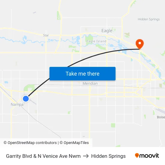 Garrity Blvd & N Venice Ave Nwm to Hidden Springs map