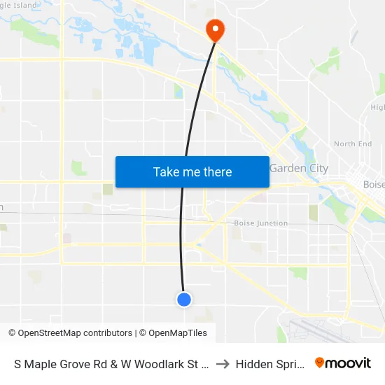 S Maple Grove Rd & W Woodlark St Nwm to Hidden Springs map
