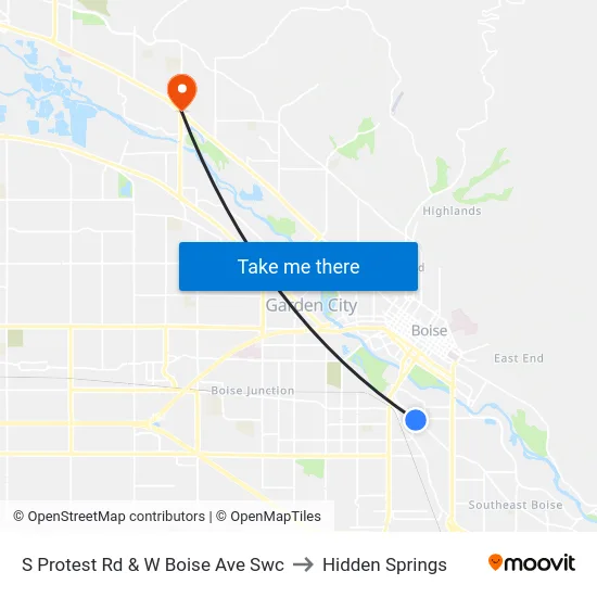 S Protest Rd & W Boise Ave Swc to Hidden Springs map