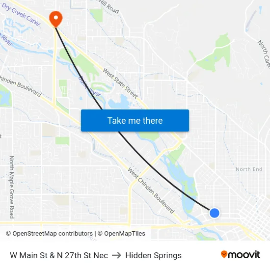 W Main St & N 27th St Nec to Hidden Springs map