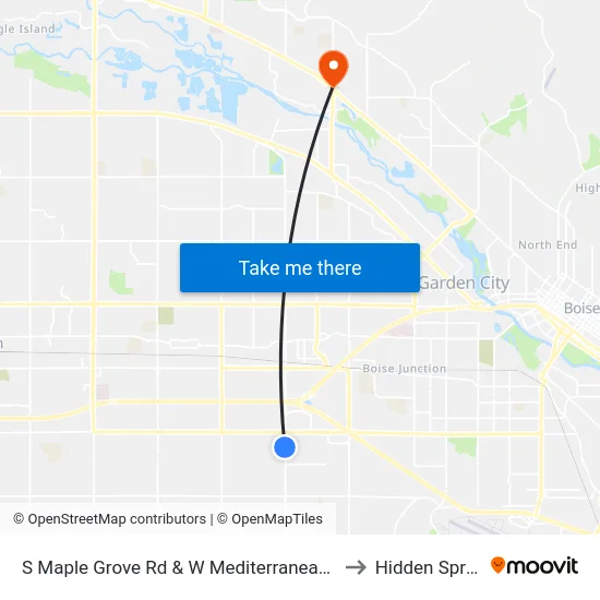 S Maple Grove Rd & W Mediterranean Dr Swc to Hidden Springs map