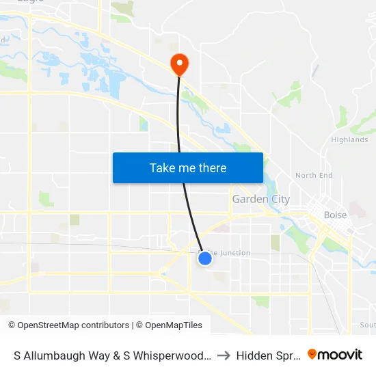 S Allumbaugh Way & S Whisperwood Way Sec to Hidden Springs map