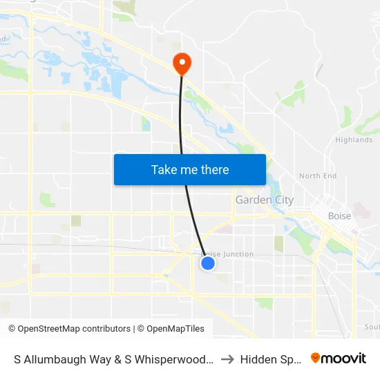 S Allumbaugh Way & S Whisperwood Way Swm to Hidden Springs map