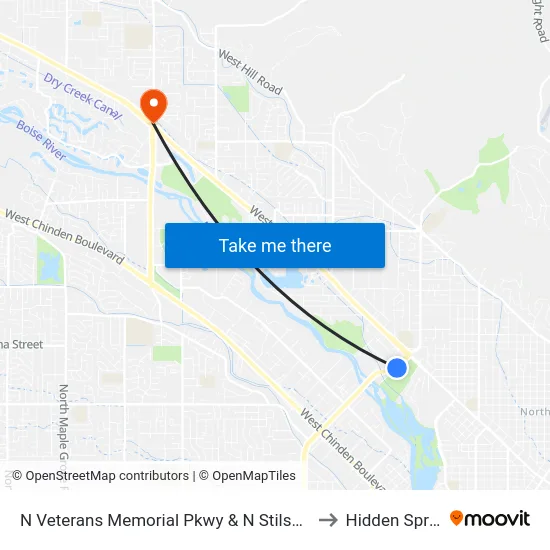 N Veterans Memorial Pkwy & N Stilson Rd Sec to Hidden Springs map