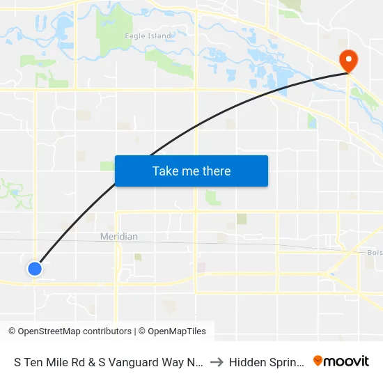 S Ten Mile Rd & S Vanguard Way Nec to Hidden Springs map