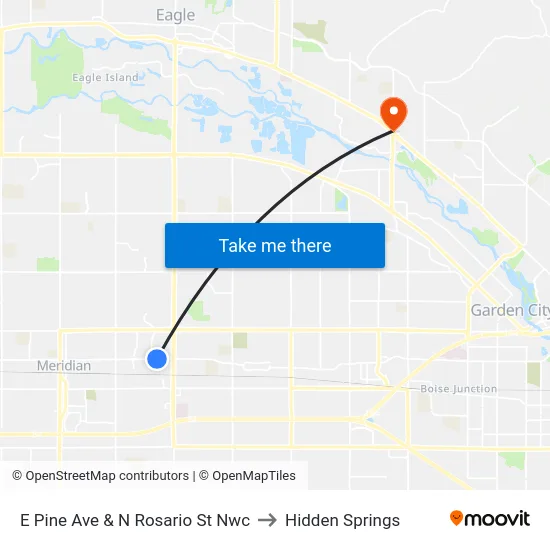 E Pine Ave & N Rosario St Nwc to Hidden Springs map