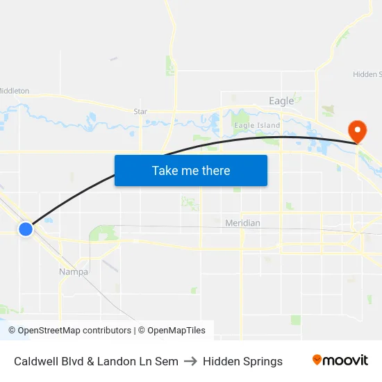 Caldwell Blvd & Landon Ln Sem to Hidden Springs map