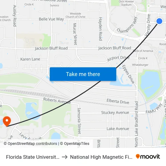 Florida State University - Lot to National High Magnetic Field Lab map