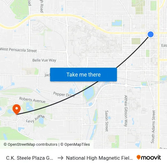 C.K. Steele Plaza Gate 1 to National High Magnetic Field Lab map