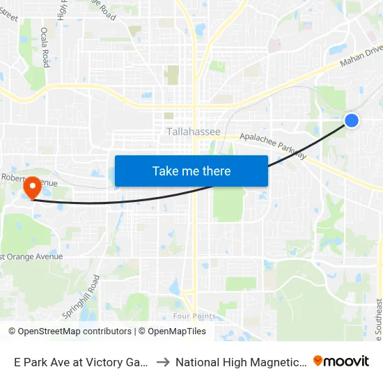 E Park Ave at Victory Garden Dr Eb to National High Magnetic Field Lab map