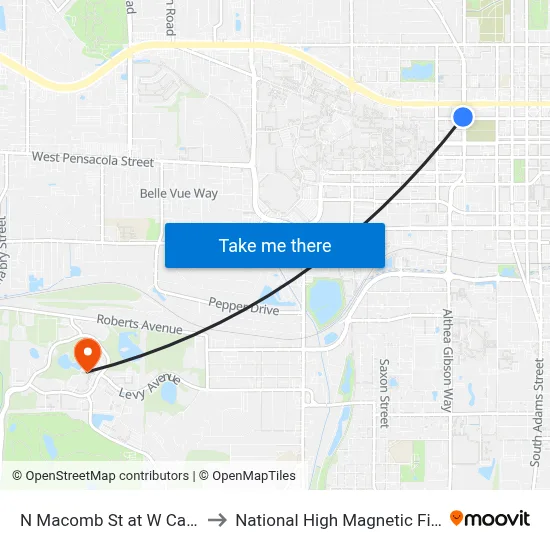 N Macomb St at W Call St Sb to National High Magnetic Field Lab map
