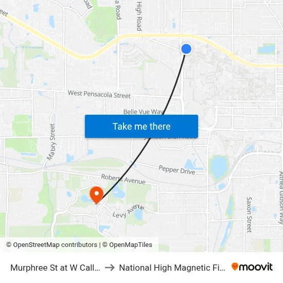 Murphree St at W Call St Nb to National High Magnetic Field Lab map