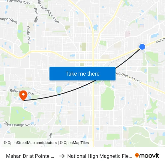 Mahan Dr at Pointe Ct Wb to National High Magnetic Field Lab map