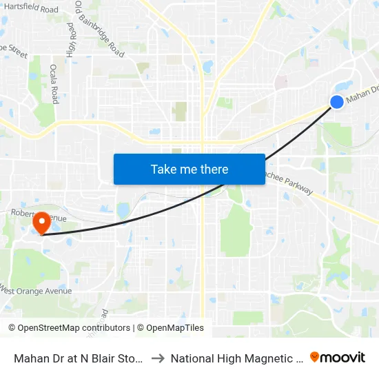 Mahan Dr at N Blair Stone Rd Wb to National High Magnetic Field Lab map