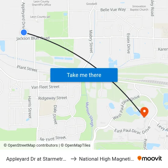 Appleyard Dr at Starmetro Offices Nb to National High Magnetic Field Lab map