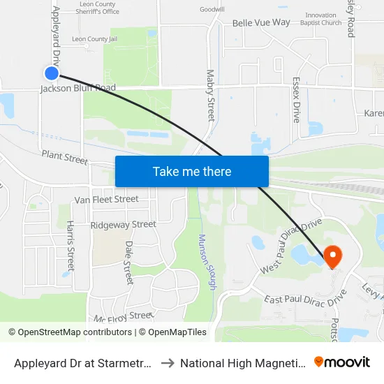 Appleyard Dr at Starmetro Offices Sb to National High Magnetic Field Lab map
