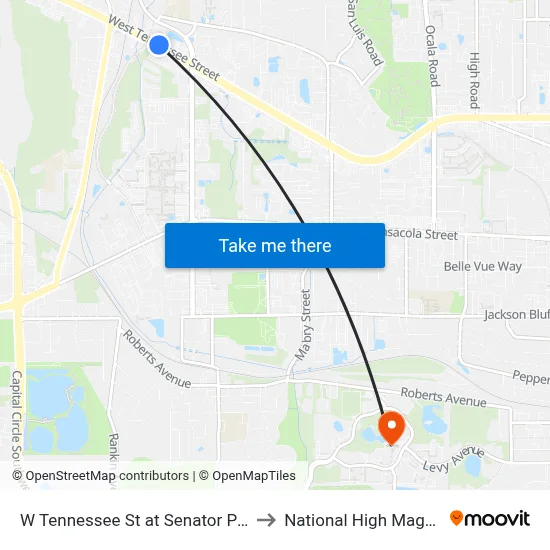 W Tennessee St at Senator Pat Thomas Blvd Wb to National High Magnetic Field Lab map