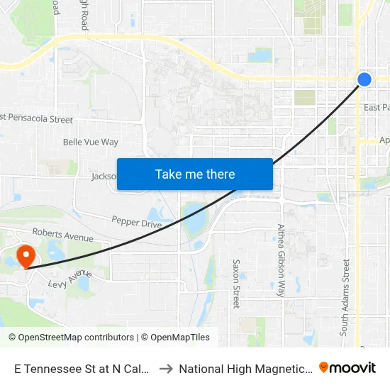 E Tennessee St at N Calhoun St Eb to National High Magnetic Field Lab map