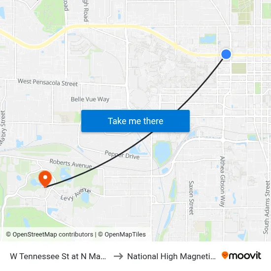 W Tennessee St at N Macomb St Wb to National High Magnetic Field Lab map