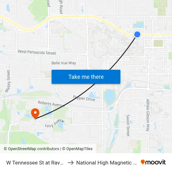 W Tennessee St at Raven St Wb to National High Magnetic Field Lab map