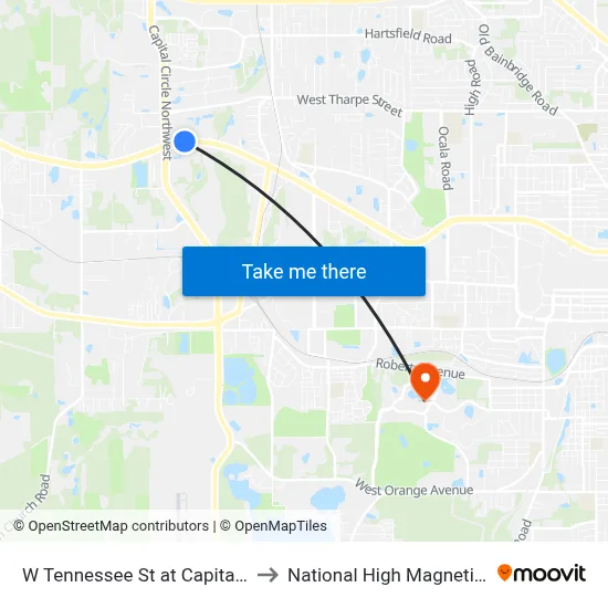 W Tennessee St at Capital Cir NW Wb to National High Magnetic Field Lab map
