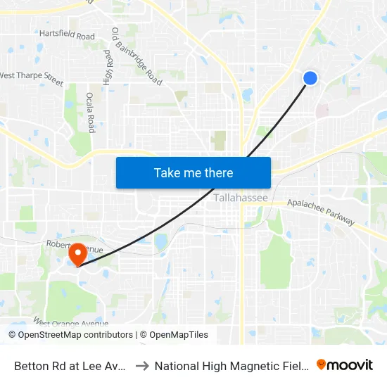 Betton Rd at Lee Ave Wb to National High Magnetic Field Lab map