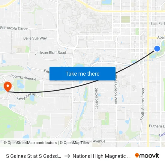 S Gaines St at S Gadsden St Eb to National High Magnetic Field Lab map