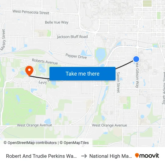 Robert And Trudie Perkins Way at Althea Gibson Way Eb to National High Magnetic Field Lab map