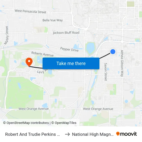 Robert And Trudie Perkins Way at Perry St Wb to National High Magnetic Field Lab map